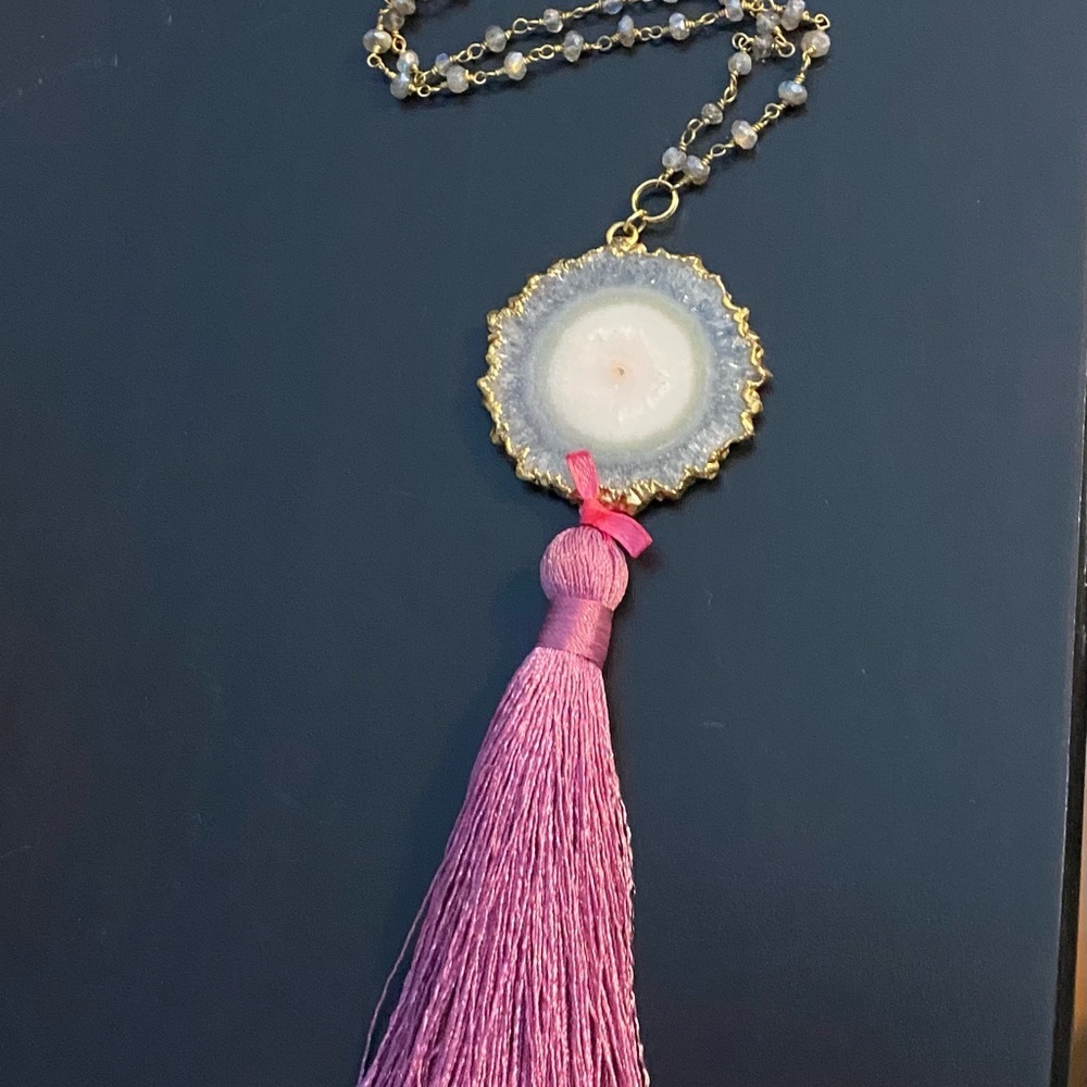Solar Quartz & labradorite rosary chain necklace - Picture 3 of 3